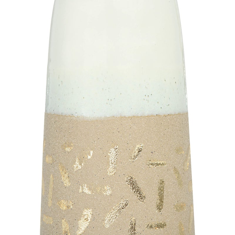 Main + Mesa Stoneware Vase with Gold Pattern - Image 5